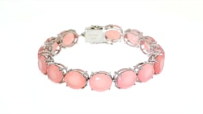 Pink Chalcedony Bracelet in Sterling Silver