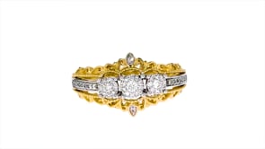 20 ct. t.w. Diamond Cluster Ring in 14kt Two-Tone Gold