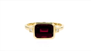 2.90 Carat Garnet Ring in 14kt Yellow Gold