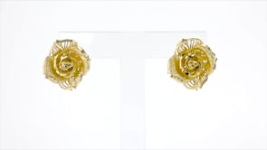 Italian 14kt Yellow Gold Rose Stud Earrings