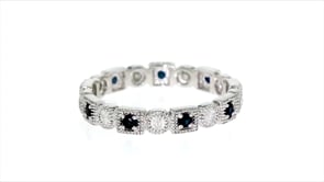 25 ct. t.w. Diamond and .20 ct. t.w. Sapphire Eternity Band in Sterling Silver