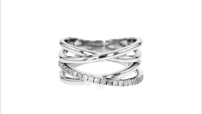 25 ct. t.w. Diamond Crisscross Ring in Sterling Silver