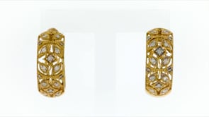 50 ct. t.w. Diamond Floral Hoop Earrings in 18kt Gold Over Sterling