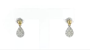 50 ct. t.w. Diamond Pear-Shaped Cluster Drop Earrings in Sterling Silver and 14kt Yellow Gold