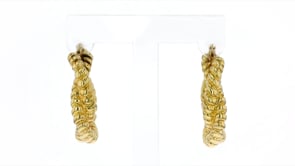Italian 14kt Yellow Gold Twisted Hoop Earrings
