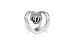 Italian Sterling Silver Single-Initial Heart-Top Ring