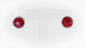 3.50 ct. t.w. Pink Quartz Crown Stud Earrings in Sterling Silver