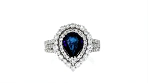 1.31 Carat Sapphire and .85 ct. t.w. Diamond Halo Ring in 14kt White Gold