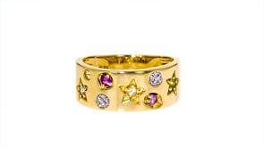 22 ct. t.w. Multi-Stone Ring with Diamond Accents in 14kt Yellow Gold