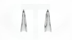 Italian White Enamel Hoop Earrings in Sterling Silver