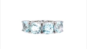 5.20 ct. t.w. Aquamarine Four-Stone Ring in Sterling Silver