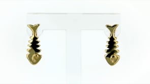 14kt Yellow Gold Fishbone Earrings