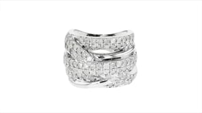 3.00 ct. t.w. Diamond Double-Row Highway Ring in Sterling Silver