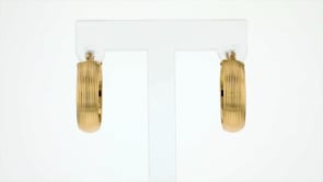 Italian 14kt Yellow Gold Ribbed Hoop Earrings