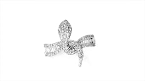 64 ct. t.w. Diamond Snake Ring in 14kt White Gold