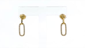 15 ct. t.w. Diamond Paper Clip Link Drop Earrings in 14kt Yellow Gold