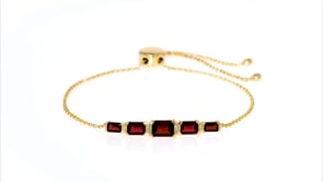 2.70 ct. t.w. Garnet Bolo Bracelet in 18kt Gold Over Sterling