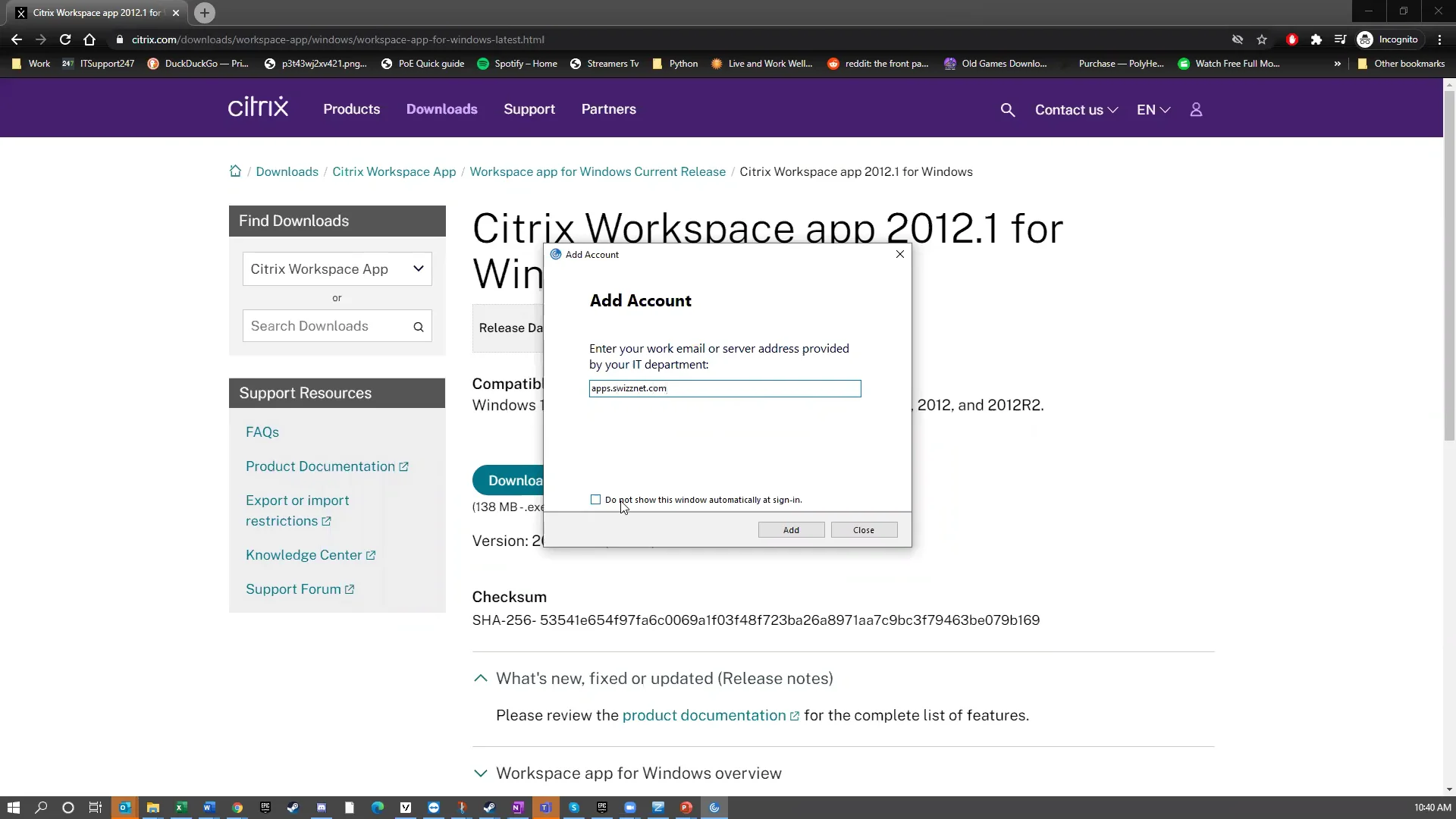 Installing Citrix Workspace - Video Walkthrough – Ticket