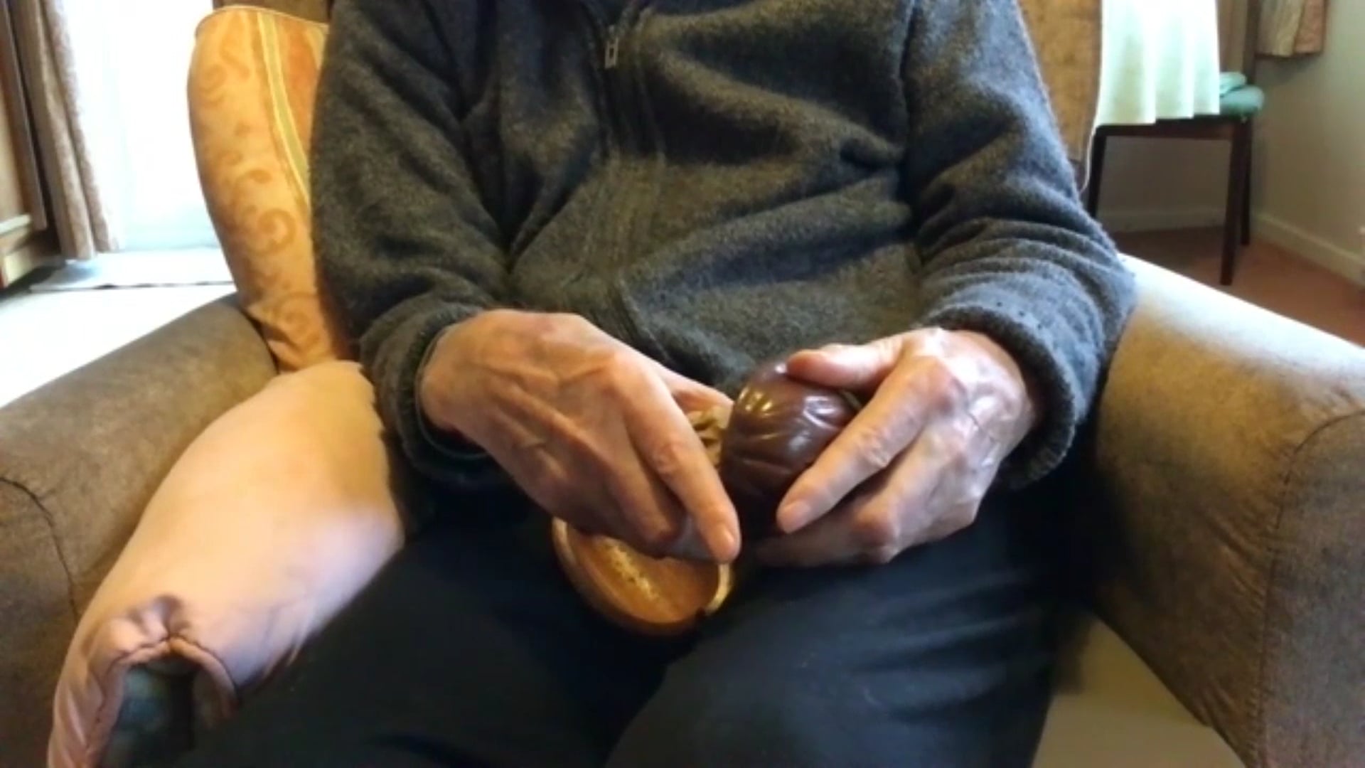 Walnut (In the 1990's my Dad went through a phase of carving nuts out of wood). (2021)