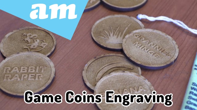 Double Side Laser Engraved Game Coins by Supawood and Engrave and Cut on CNC Laser Cutting Machine