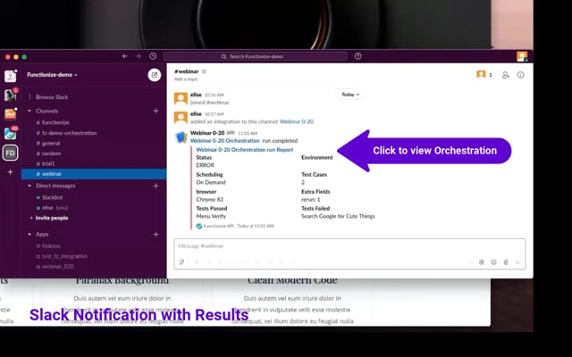 Functionize Integration with Slack and Jenkins