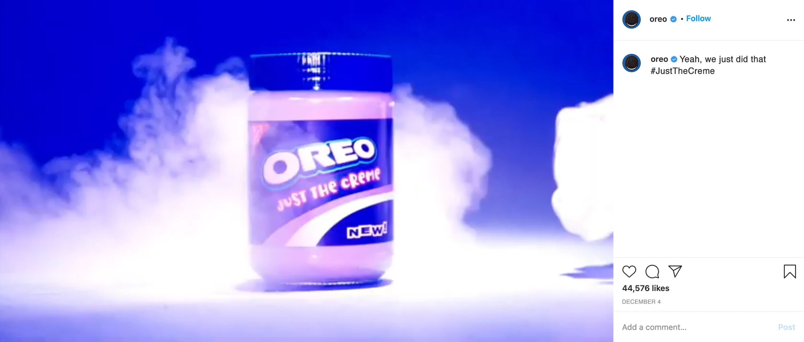 Oreo Just the Creme Social Announcement