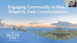 AINM 2020: Engaging Community in Health Disparity Data Communication