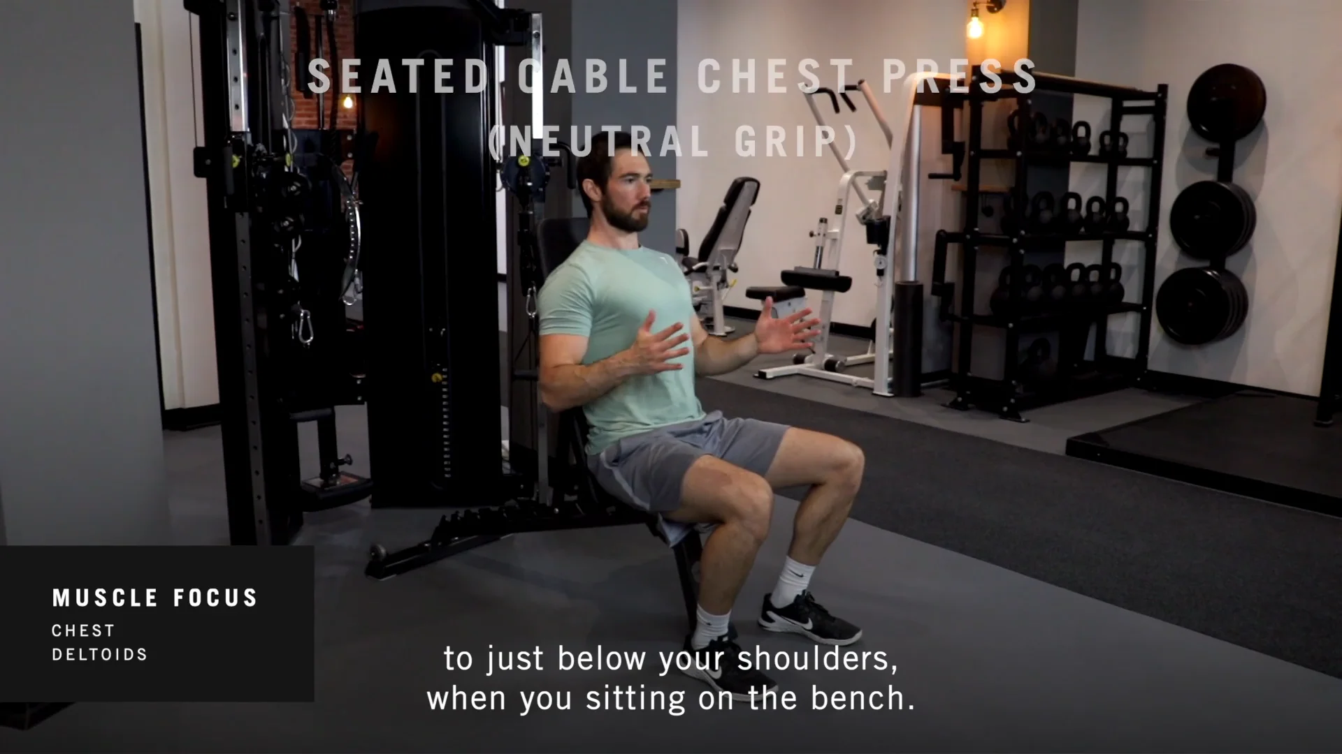 Seated cable chest press neutral grip