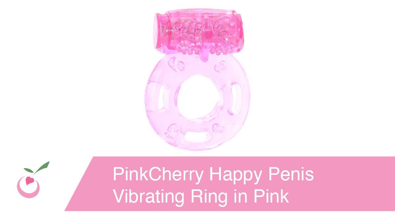 PinkCherry Happy Penis Vibrating Ring in Pink