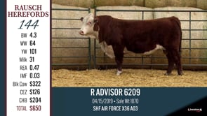 Lot #144 - R ADVISOR 6209