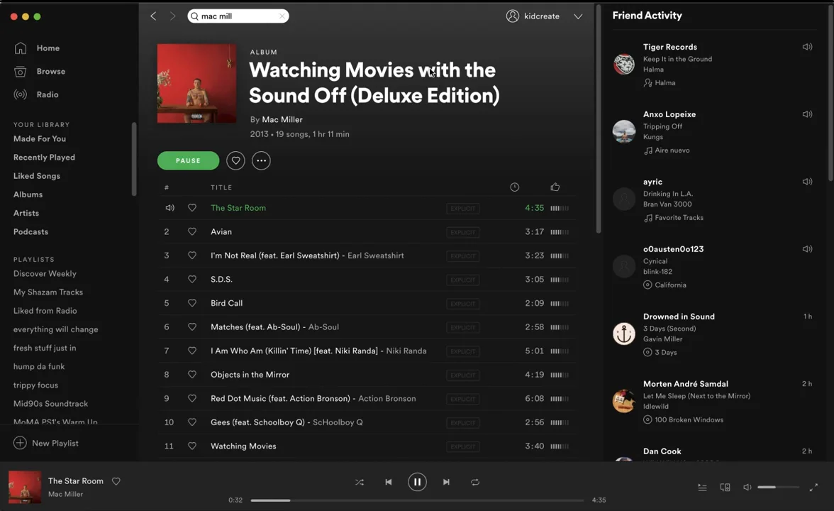 Spotify fullscreen artwork mode with vertical video controls on Vimeo