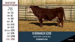 Lot #76 - R BONANZA 5289