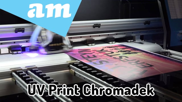 UV Print Chromadek Signboard By Hybrid Large Format Printer with Roller Table for UV Sheet Printing