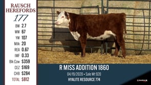 Lot #177 - R MISS ADDITION 1860