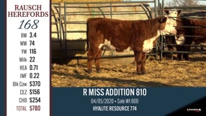 Lot #168 - R MISS ADDITION 810