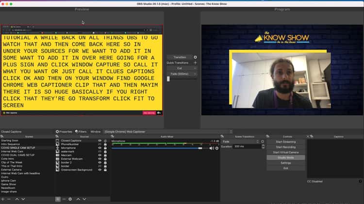 OBS Live Closed Captions Tutorial