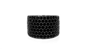 3.70 ct. t.w. Pave Black Spinel Wide Ring in Sterling Silver