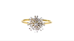 22 ct. t.w. Baguette Diamond Starburst Ring in 14kt Yellow Gold