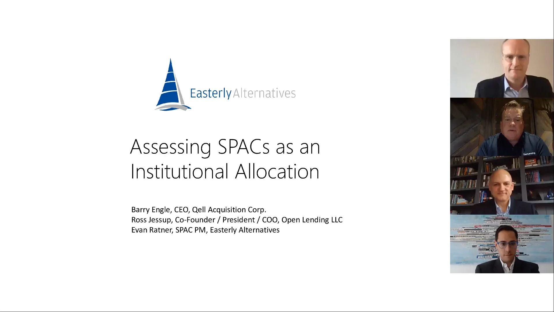 Easterly Alternatives CIO SPAC Panel on Vimeo