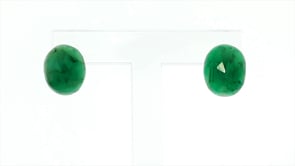 6.00 ct. t.w. Emerald Stud Earrings with 18kt Gold Over Sterling