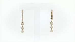 68 ct. t.w. Diamond Hoop Drop Earrings in 14kt Yellow Gold