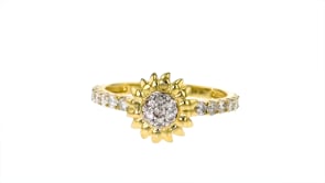 50 ct. t.w. Diamond Sunflower Ring in 14kt Yellow Gold