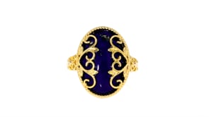 Lapis Ring in 18kt Gold Over Sterling