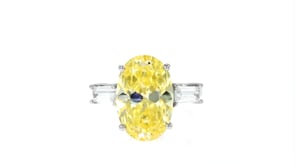 6.35 ct. t.w. Yellow and White CZ Ring in Sterling Silver
