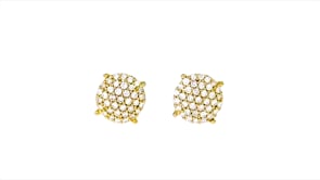 33 ct. t.w. Diamond Cluster Stud Earrings in 18kt Gold Over Sterling