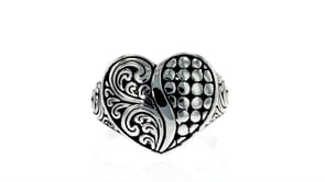 Bali-Style Sterling Silver Heart Ring