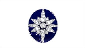 1.10 ct. t.w White Topaz and Blue Enamel Star Ring in Sterling Silver