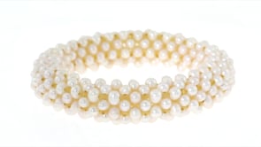 4-4.5mm Cultured Pearl Stretch Cluster Bracelet