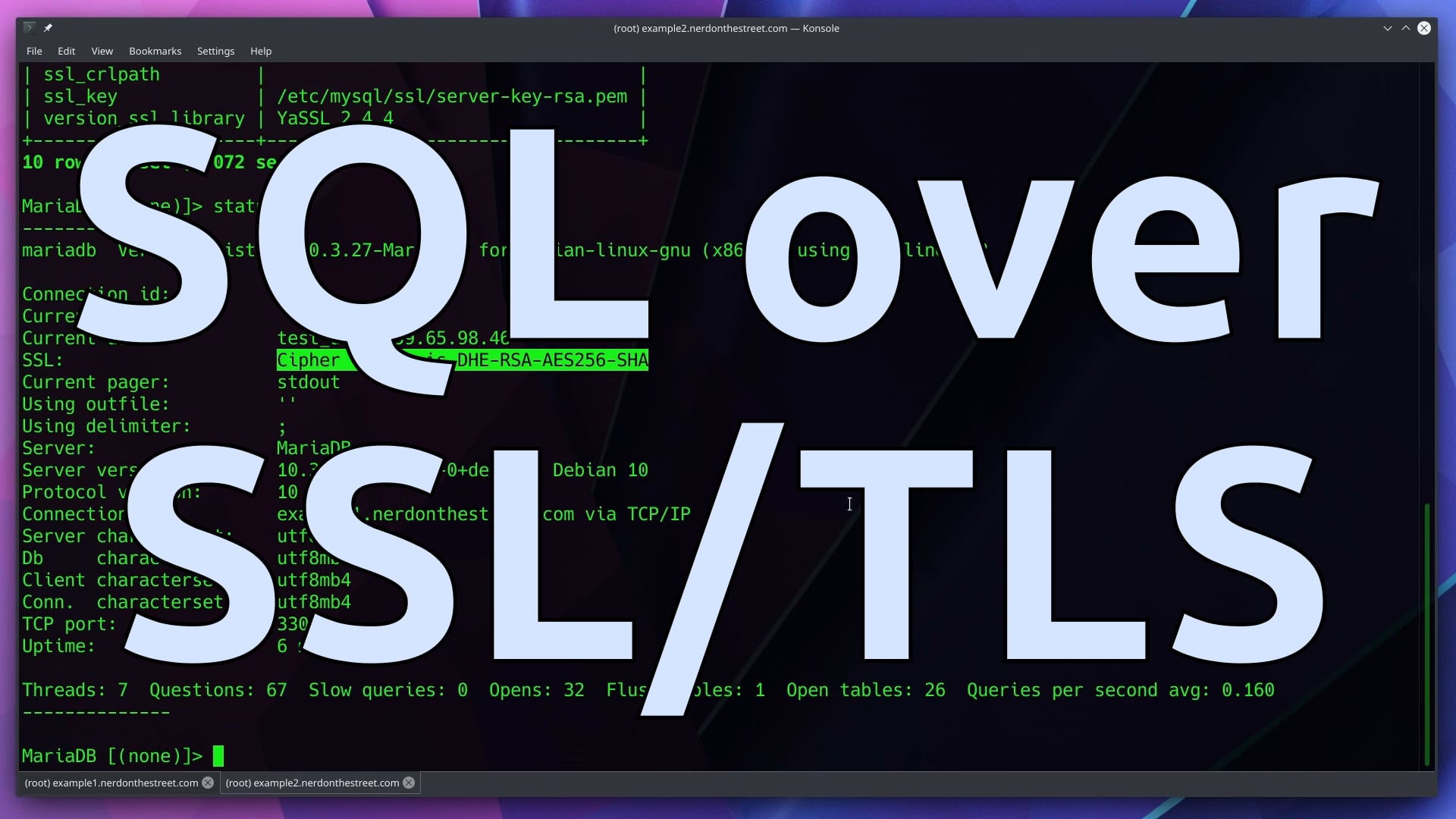 Mysql ssl. Over SQL