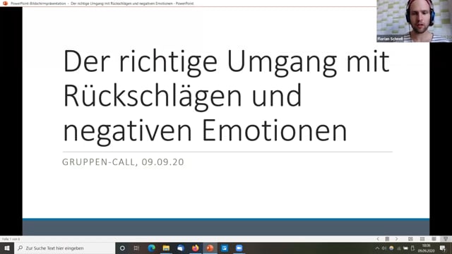 Der richtige Umgang mit Rückschlägen und negativen Emotionen (07.09.20)